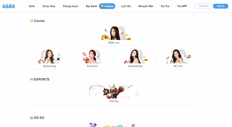 Nhà cái 6686 tụ điểm cá cược uy tín thu hút nhiều cược thủ 3 Các Sản Phẩm Tại 6686