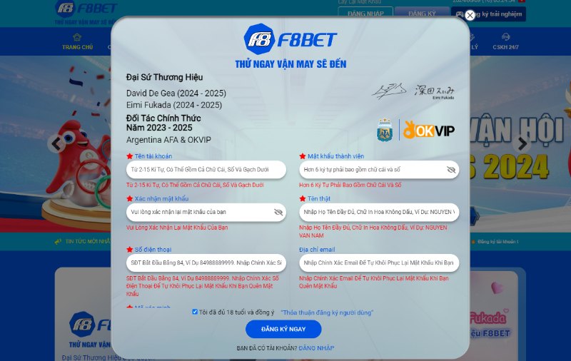 F8BET - Khám phá thế giới giải trí mới tại Việt Nam 4 Tạo Tài Khoản Đơn Giản