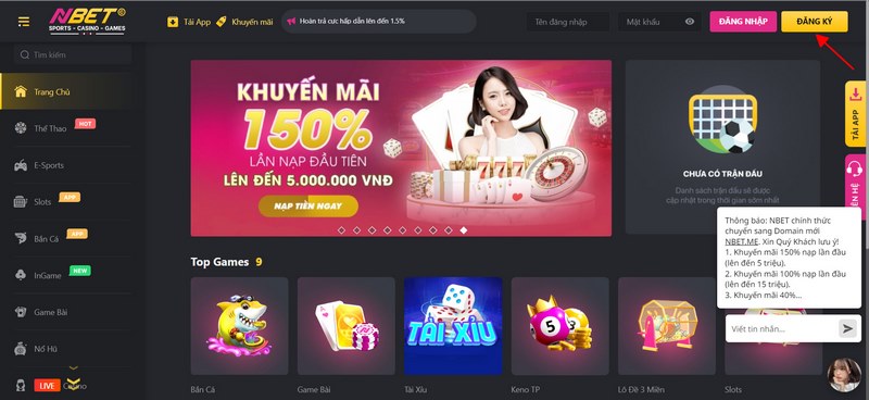 Hướng dẫn đăng ký NBET chi tiết nhất cho người chơi mới 1 Truy Cập Vào Link Website Chính Thức Mà Hệ Thống Đang Phát Hành