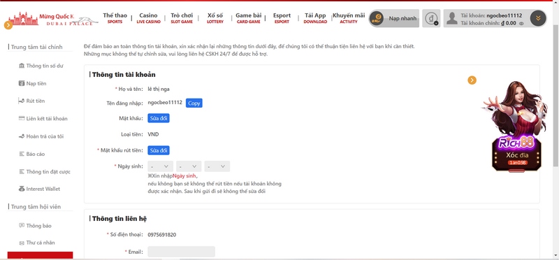 Bật mí các bước nạp tiền Dubai Palace siêu tiện lợi 3 Rút Tiền Dubai Palace Về Tài Khoản Ngân Hàng Siêu Tiện Lợi
