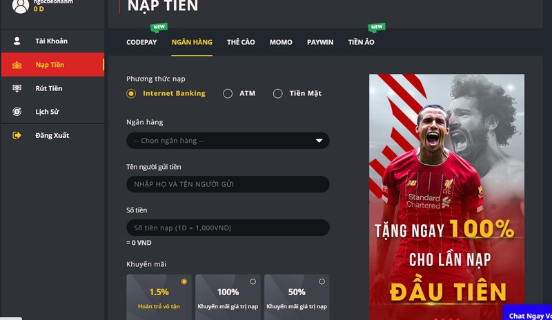 Bật mí cách rút và nạp tiền Dabet cực dễ dàng cho tân binh 3 Nạp Tiền Dabet Qua Ngân Hàng Cũng Khá Đơn Giản, Không Mất Nhiều Thời Gian