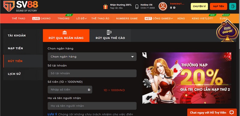 Hướng dẫn nạp tiền SV88 nhanh chóng trong vòng 1 nốt nhạc 3 Rút Tiền Về Thẻ Cào Điện Thoại Không Mất Phí Với 3 Bước