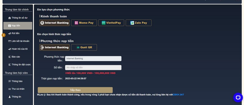 VX88 Esball - Thoải mái cược với vô vàn trò chơi đình đám 1 Hướng Dẫn Nạp Tiền Ở Vx88 Esball