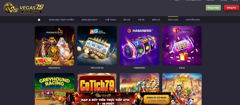 Vegas79 Empire - Nền tảng chơi cá cược online cực chất 8 Mục Trò Chơi Với Nhiều Sản Phẩm Mới Lạ
